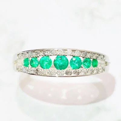 We bought Emerald Ring 0.30ct K18WG