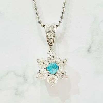 We bought Paraiba Tourmaline Necklace 0.10ct Pt900