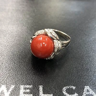 We bought Red Coral Ring Pt900
