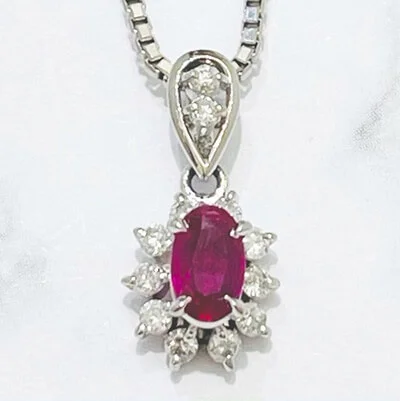 We bought Ruby Necklace 0.26ct Pt900