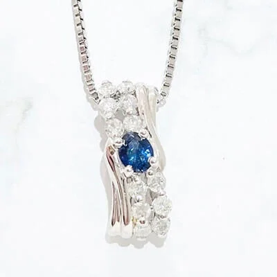 We bought Sapphire Necklace 0.30ct Pt900