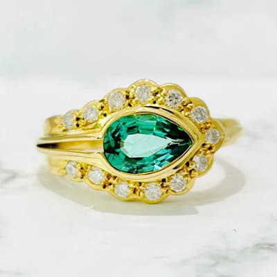 We bought Green Tourmaline Ring K18YG